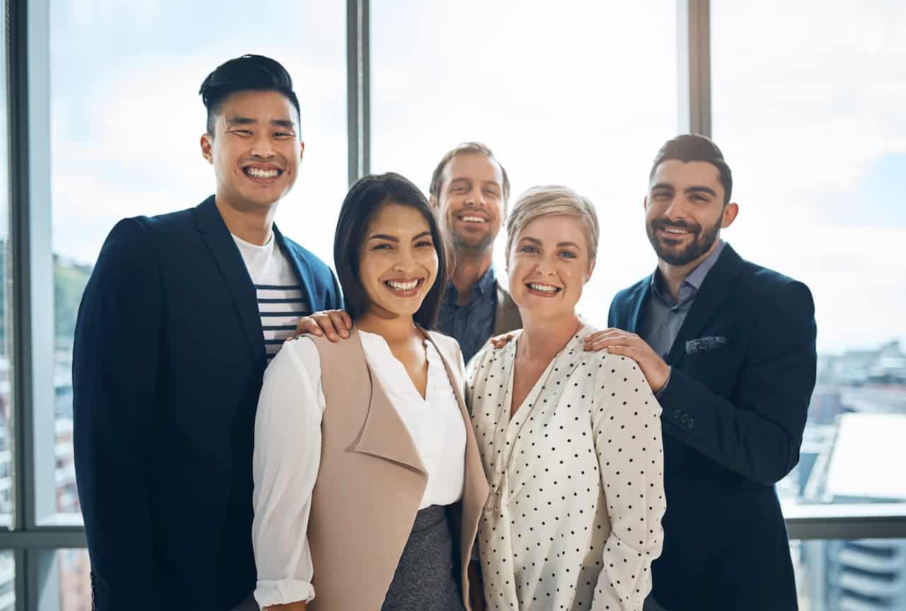 A group of happy professionals
