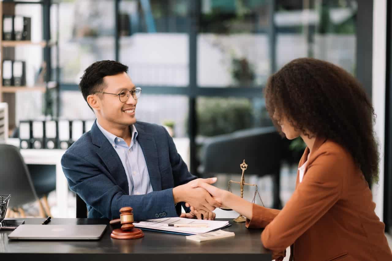 Business team and lawyers discussing