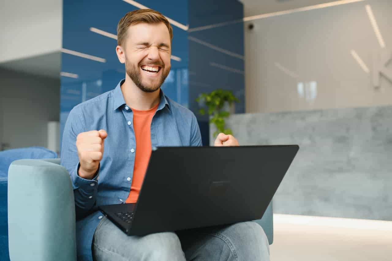 Young excited man