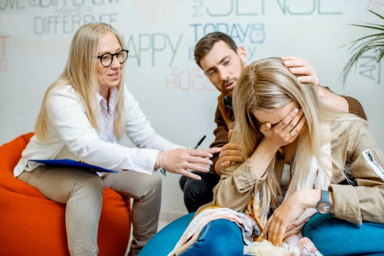 Young couple receiving counseling